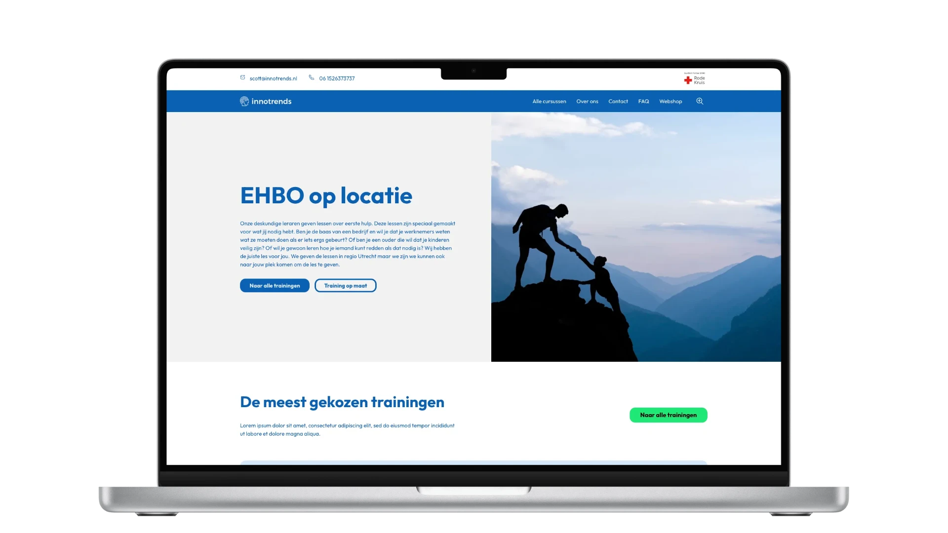 ehbowebsite homepage screen
